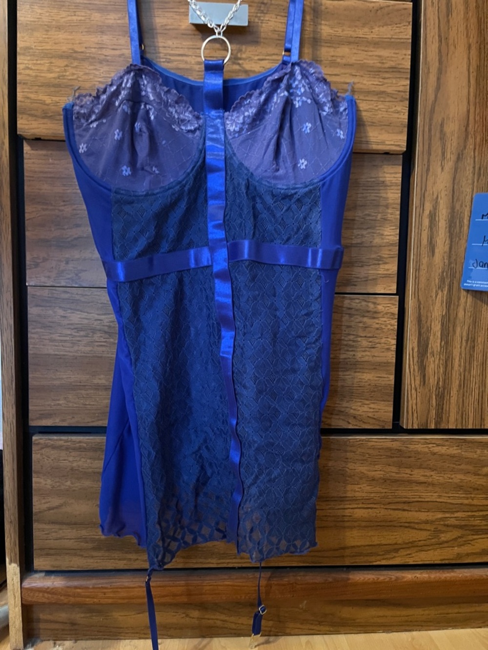 Women's Lace Chemise Slip - Royal Blue